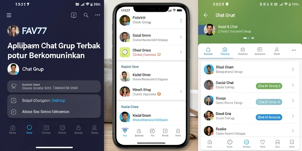 Antarmuka FAV77 yang menarik untuk Chat Grup.