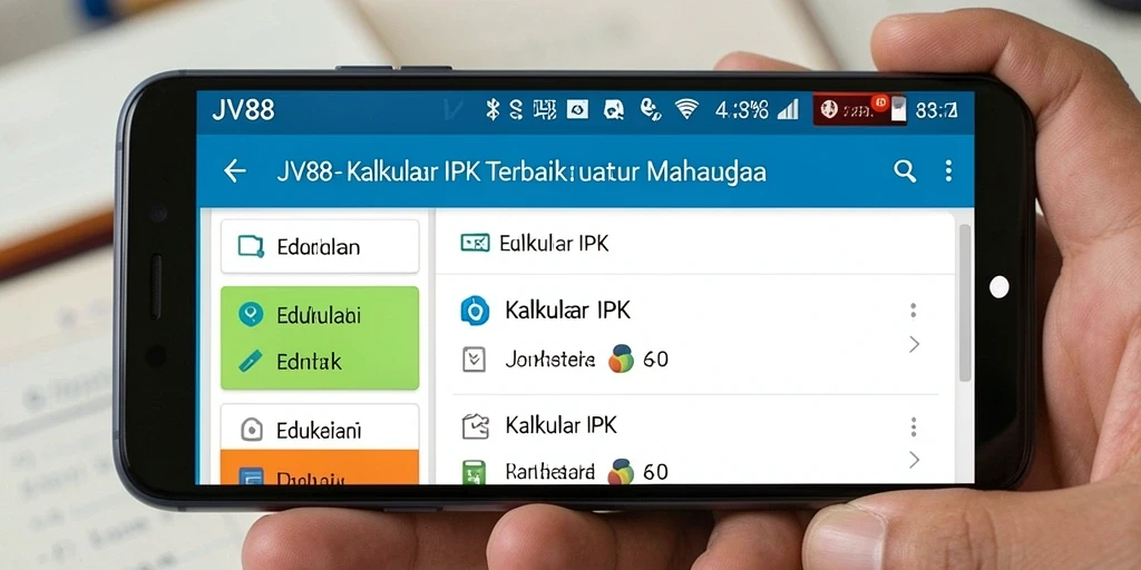 Antarmuka aplikasi <strong>JV88</strong> yang menampilkan fungsi Kalkulator IPK dengan jelas.