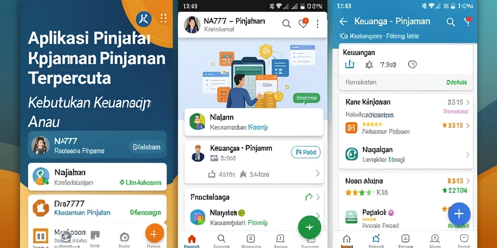 Antarmuka aplikasi NA777 yang memudahkan pengajuan pinjaman.