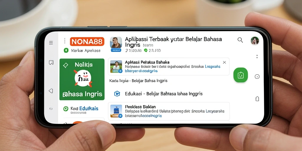 Tampilan antarmuka NONA88 yang intuitif dan menarik untuk belajar Bahasa Inggris.