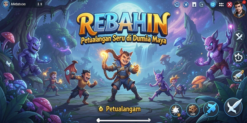 Screenshot antarmuka REBAHIN yang menunjukkan petualangan yang seru.