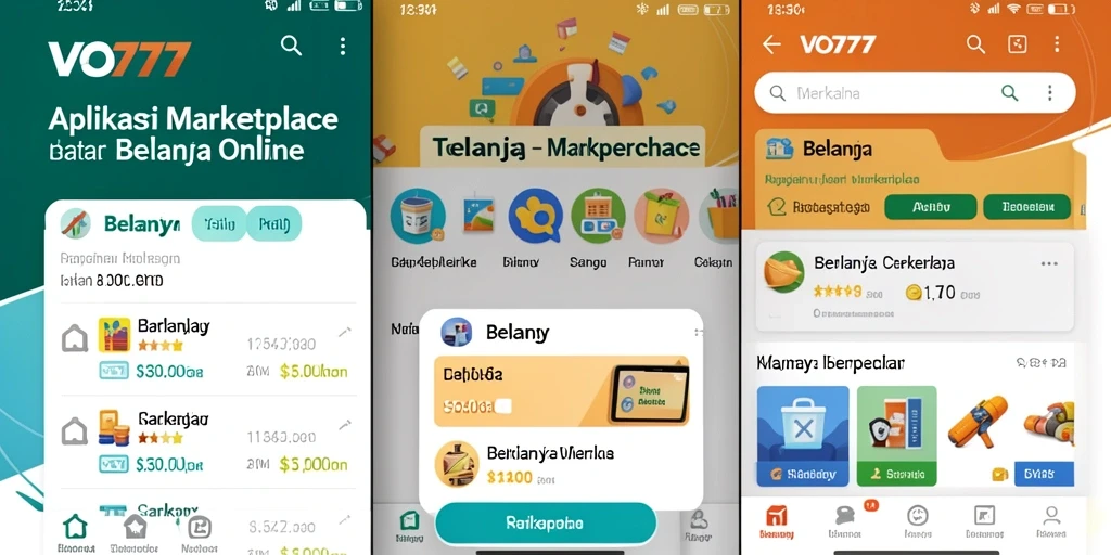 Tampilan antarmuka utama VO777 yang memudahkan navigasi Marketplace.
